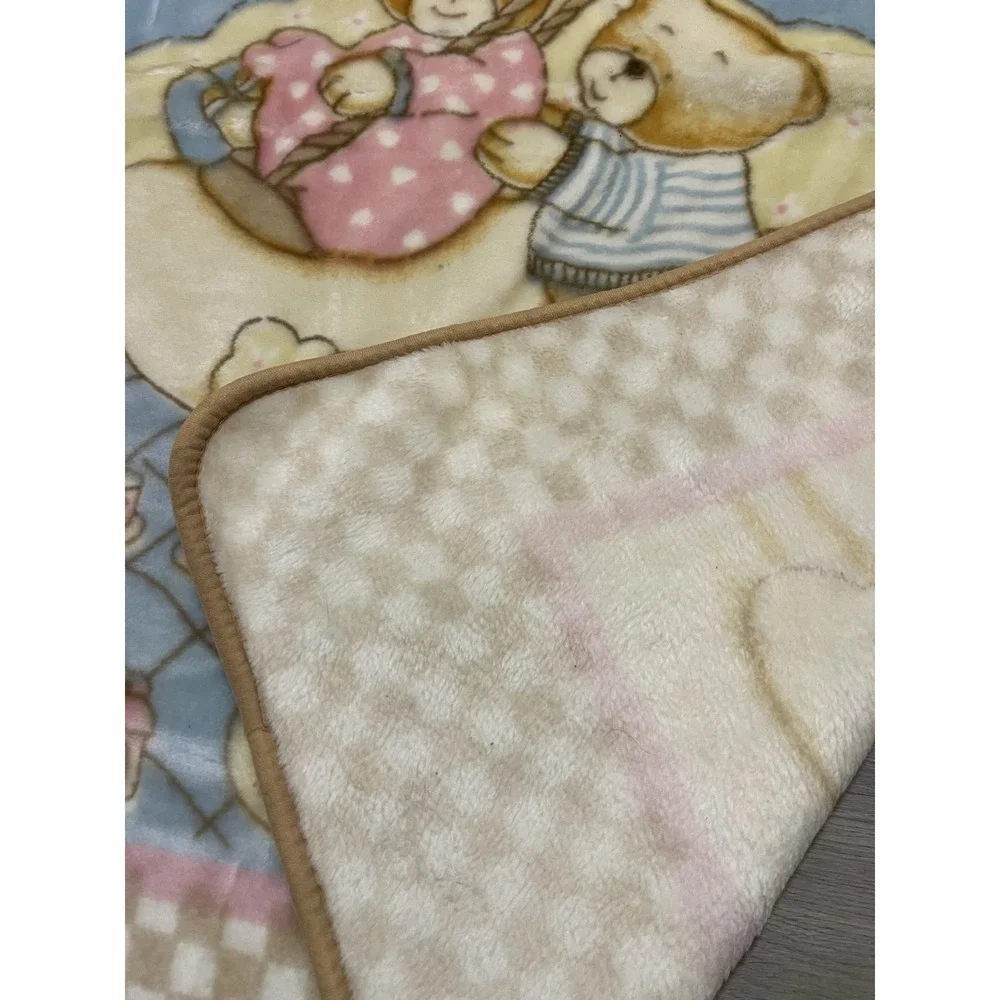 Vintage Teddy Bears Plush Edredonna Spanish Baby Blanket Swinging‎ Warm